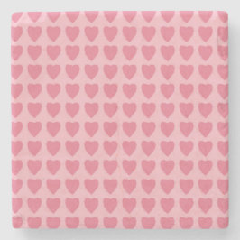 Porta-copo De Pedra Pink Hearts Seamless Pattern