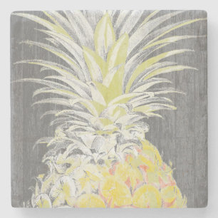 Porta-copo De Pedra PinneApple amarelo tropical