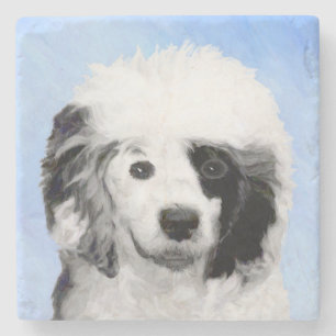 Porta-copo De Pedra Pintura de Cachorro Português - Arte Original de C