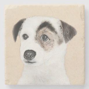 Porta-copo De Pedra Pintura de Parson Jack Russell Terrier - Arte Cani