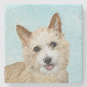 Porta-copo De Pedra Pintura Portuguesa do Podengo Pequeno - Arte Origi