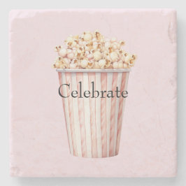 Porta-copo De Pedra Pipoca Blush Movie Time