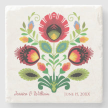 Pires de Pedra Vermelha de Flores Folclóricas Polo