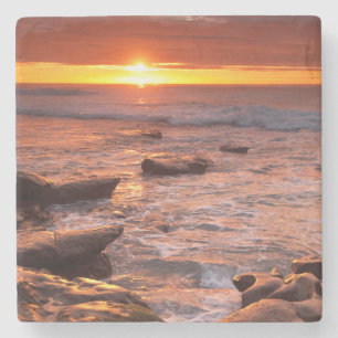 Porta-copo De Pedra Piscinas de maré ao pôr do sol, Califórnia