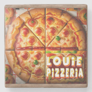 Porta-copo De Pedra Pizza Pizzeria Design