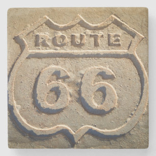 Porta-copo De Pedra Placa histórica da Rota 66, Arizona