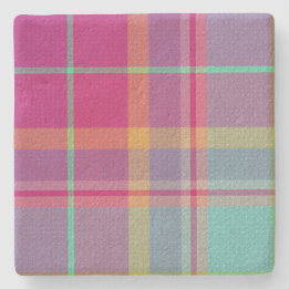 Porta-copo De Pedra Plaid With Design