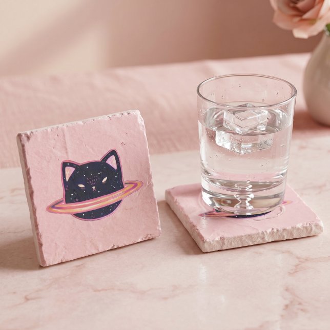 Porta-copo De Pedra Planet Cat Stone Coaster (Criador carregado)