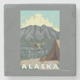 Porta-copo De Pedra Plano de Bush & pesca - parque nacional de Denali,