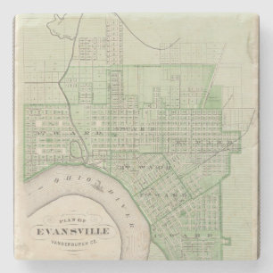 Porta-copo De Pedra Plano de Evansville, Vanderburgh Co