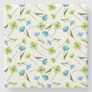 Porta-copo De Pedra Plantas De Aquarelas: Padrão Floral Sem Costura.
