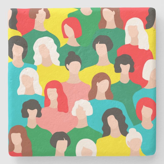 Porta-copo De Pedra Poder das raparigas (Frente)