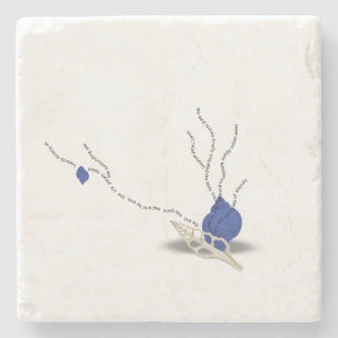 Porta-copo De Pedra Poema de vidro de areia do buquê de concha minimal