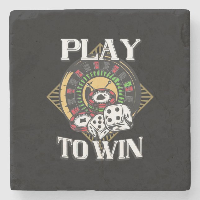 Porta-copo De Pedra Poker Play To Win (Frente)