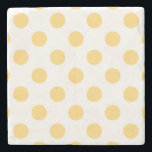 Porta-copo De Pedra Polkadots amarelos<br><div class="desc">Polkadoes amarelos sobre fundo branco</div>