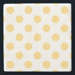 Porta-copo De Pedra Polkadots amarelos<br><div class="desc">Polkadoes amarelos sobre fundo branco</div>