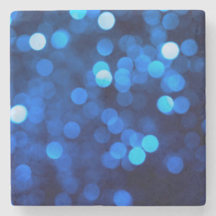 Porta-copo De Pedra Pontos de luz azul abstratos
