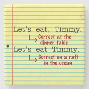 Porta-copo De Pedra Pontuação Engraçada Grammar