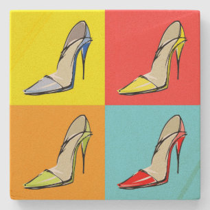 Porta-copo De Pedra Pop Art Stilettos Stone Porta copos, Tema da Moda
