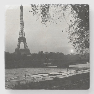 Porta-copo De Pedra Pôr do sol da torre Eiffel Paris França vintage