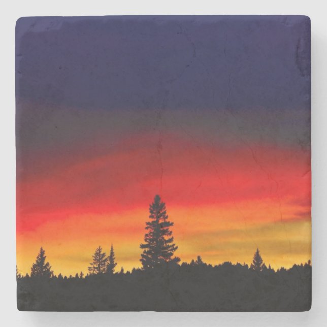 Porta-copo De Pedra Por do sol de Yellowstone (Frente)