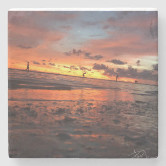 Porta-copo De Pedra Pôr do sol na praia