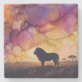 Porta-copo De Pedra Pôr do sol na Savana