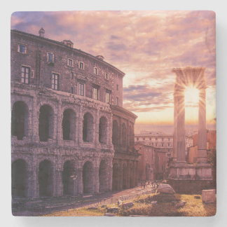 Porta-copo De Pedra Pôr do sol sobre Roma Coliseu em Roma
