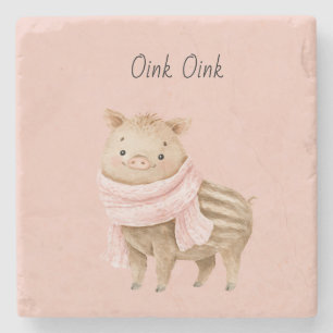 Porta-copo De Pedra Porco Oink Oink