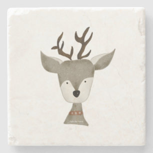 Porta-copo De Pedra Porta copo   Marble Trivet   Antique Reindeer