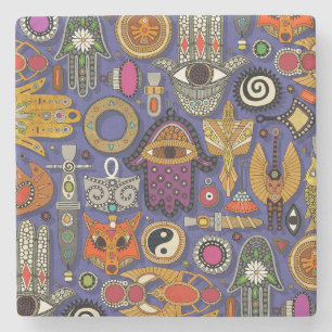 Porta-copo De Pedra Porta copos azul violeta TALISMANS