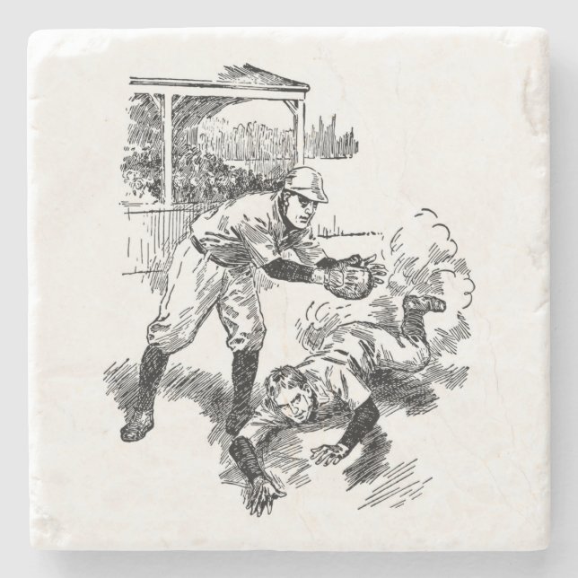 Porta-copo De Pedra Porta copos Clássica de Pedra de Baseball (Frente)