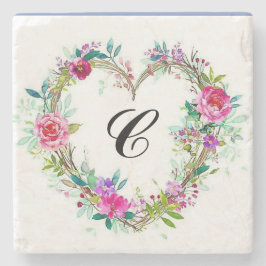 Porta-copo De Pedra Porta copos da coroa floral mármore com