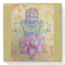 Porta copos da pedra da arte de Hamsa