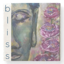 Porta copos da pedra da felicidade da arte de