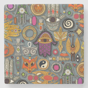 Porta-copo De Pedra Porta copos de ardósias TALISMANAS