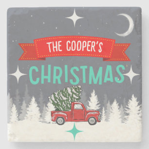 Porta-copo De Pedra Porta copos de Árvore de Natal de Pedra Personaliz