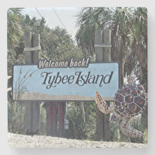 Porta-copo De Pedra Porta copos de boas-vindas da ilha Tybee,