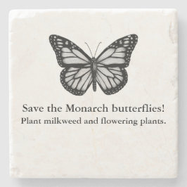 Porta-copo De Pedra Porta copos de borboleta monarca
