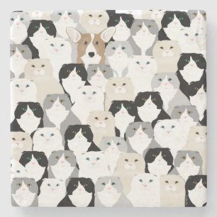 Porta-copo De Pedra Porta copos de Cães e Gatos