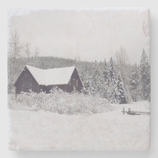 Porta-copo De Pedra Porta copos de Cena de Neve e Cena de inverno na T