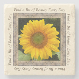 Porta-copo De Pedra Porta copos de fotos mármore com girassol alegre