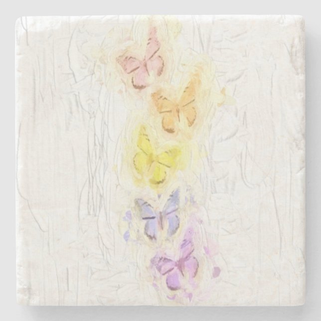 PORTA-COPO DE PEDRA PORTA COPOS DE MÁRMORE DAS BORBOLETAS (Frente)