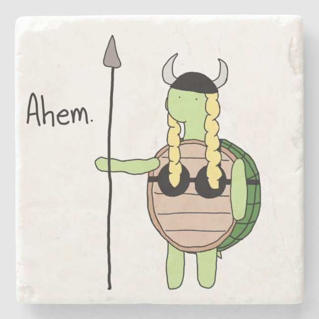 Porta-copo De Pedra Porta copos de Tartaruga Metálica Viking (Frente)