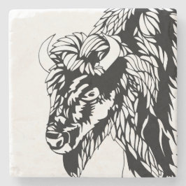 Porta-copo De Pedra Porta copos do búfalo