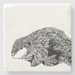 Porta-copo De Pedra Porta copos do castor