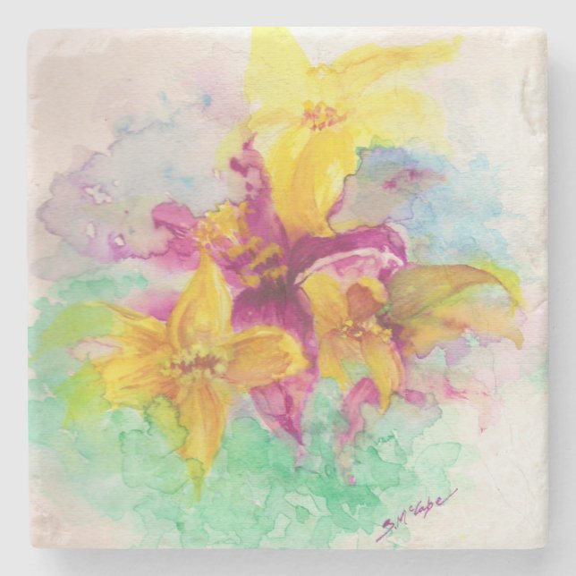 Porta-copo De Pedra Porta copos do lírio (Frente)