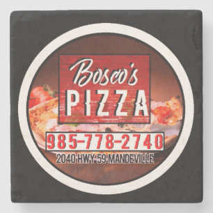 Porta-copo De Pedra Porta copos do mármore da pizza de Bosco