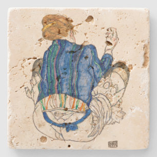 PORTA-COPO DE PEDRA PORTA-COPOS: EGON SCHIELE : MULHER SEADA