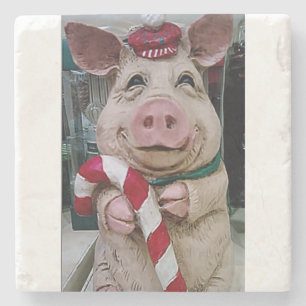 PORTA-COPO DE PEDRA **PORTA COPOS FELIZ DE NATAL PIGGY**